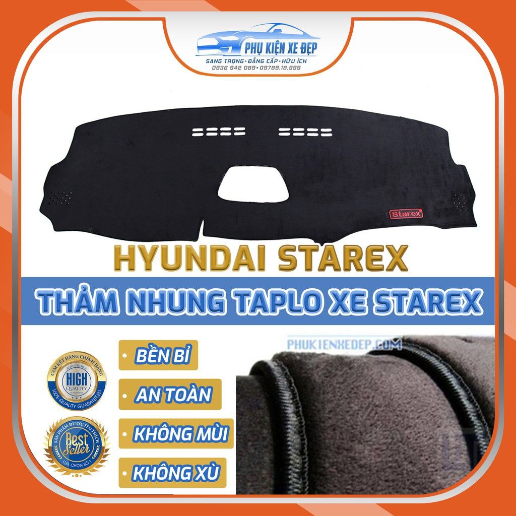 Thảm chống nóng taplo xe Hyundai Starex chất liệu Nhung Lông cừu 3 lớp chống trượt