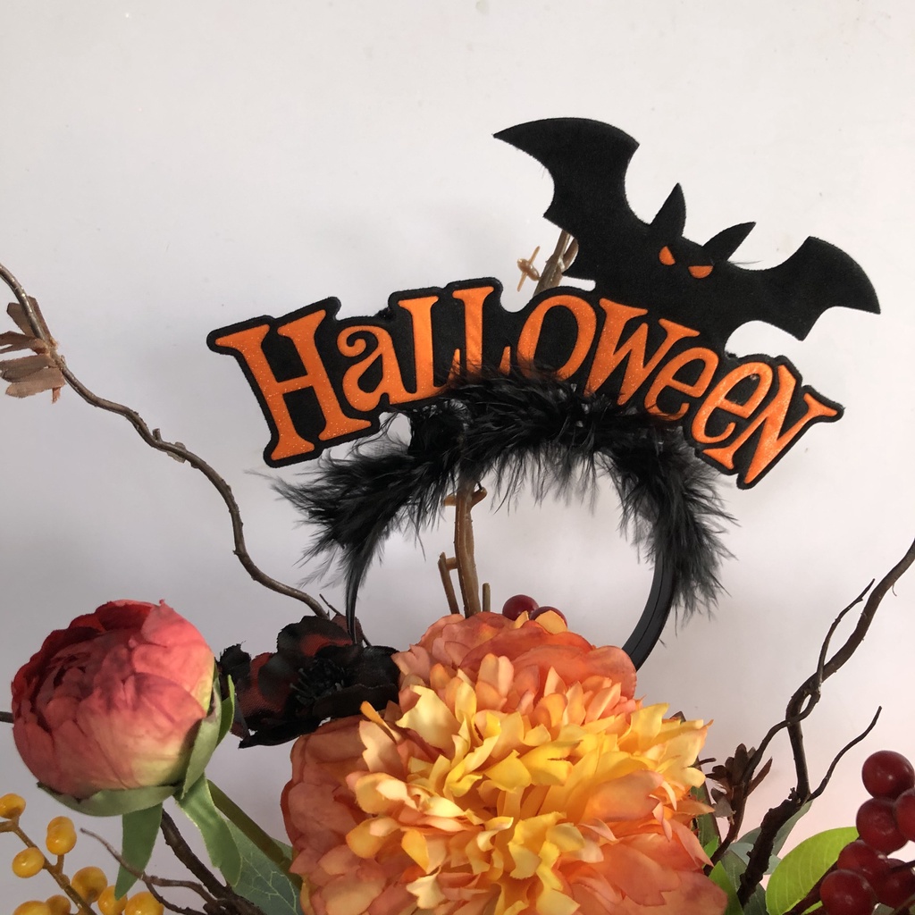 Bình hoa bí ngô decor trang trí Halloween nhiều loại hoa lụa cao cấp