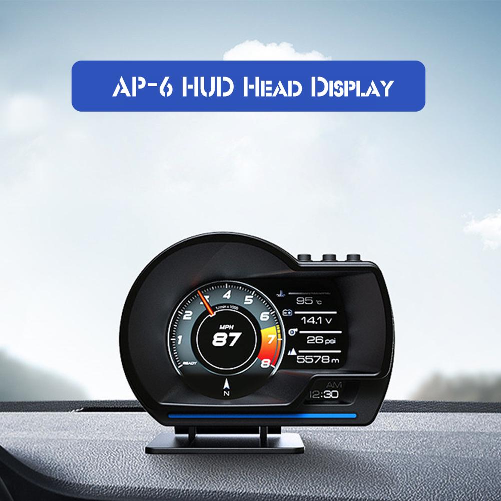 TZ Ô tô HUD OBD + GPS Head Up Display Đồng hồ tốc độ Báo động Hệ thống cảnh báo ánh sáng xung quanh quá tốc độ