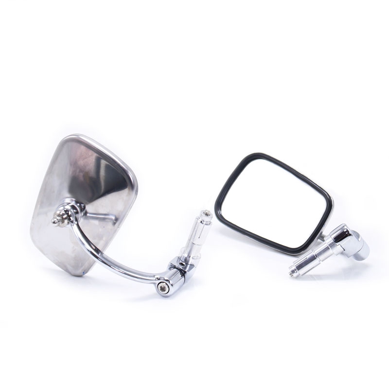 Set 2 Gương Chiếu Hậu Hình Vuông 7 / 8 "22mm Gắn Tay Lái Xe Mô Tô Cafe Racer