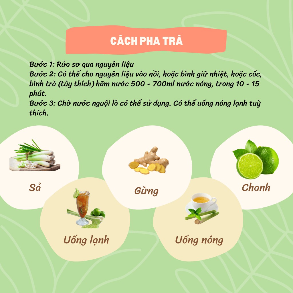Trà chanh sả gừng tăng sức đề kháng, phòng ngừa dịch bệnh - gói 60gr và hũ 110gr