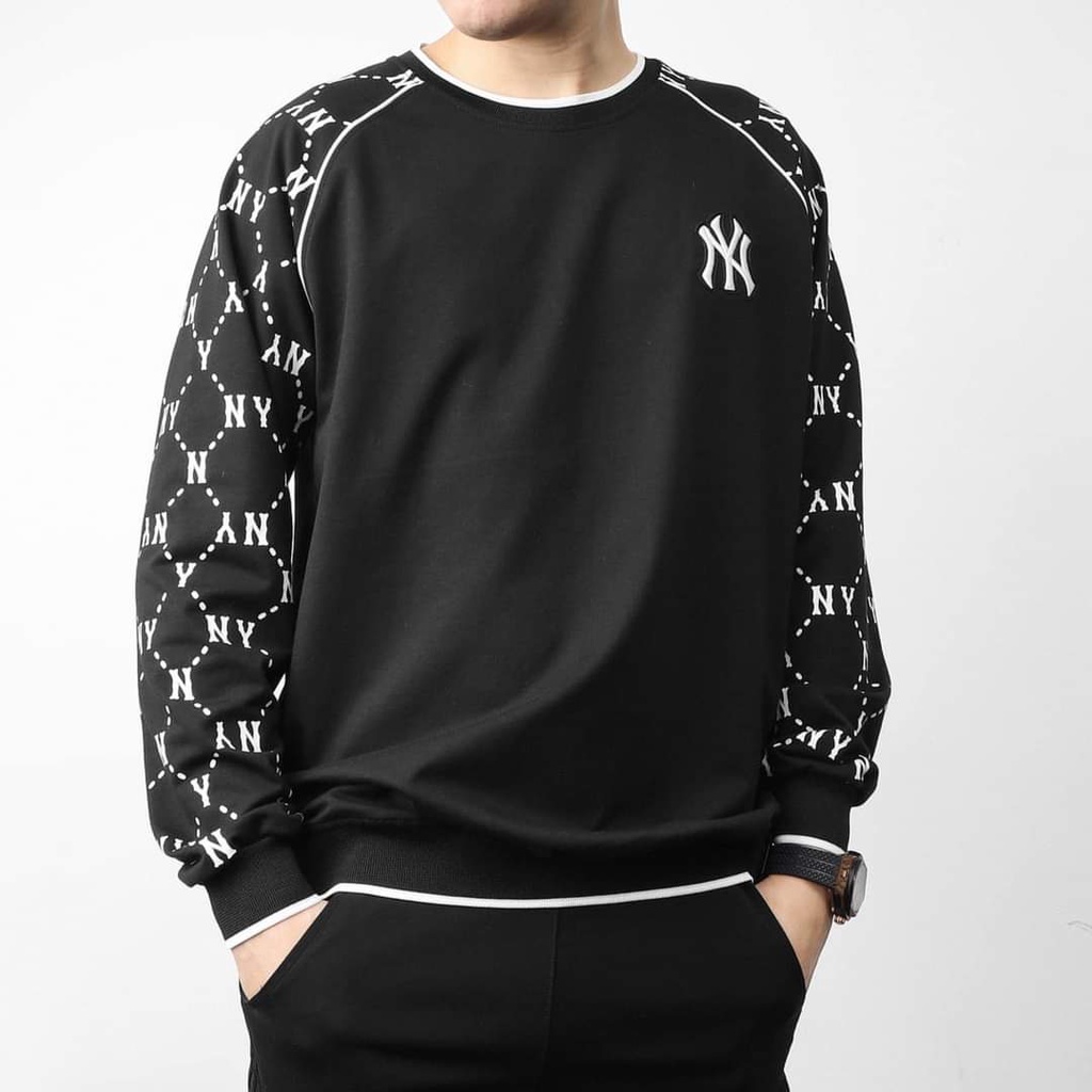 Áo sweater thun nỉ dài tay unisex NY đen trắng, logo thêu vải cao cấp cho nam,nữ hàng hiệu đi chơi TPT Shop 2021ML04 | BigBuy360 - bigbuy360.vn
