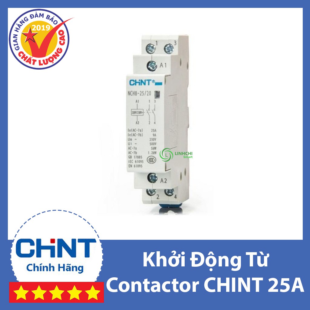 Contactor Khởi động từ 1 pha hiệu CHINT NCH8 25A/40A/63A 1pha/ 3 pha- BH 12 Tháng