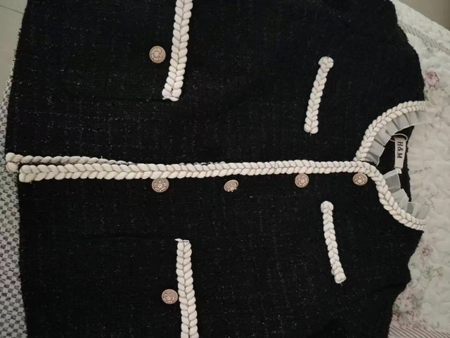 Áo khoác dạ tweed đen cổ tay voan bèo dáng ngắn [Ảnh thật 4-9] | BigBuy360 - bigbuy360.vn