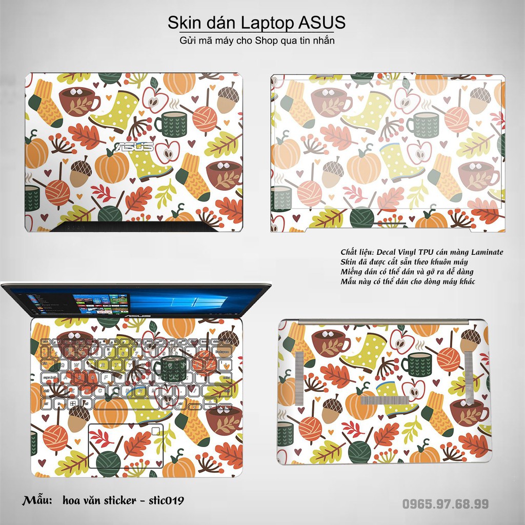 Skin dán Laptop Asus in hình Hoa văn sticker _nhiều mẫu 4 (inbox mã máy cho Shop)