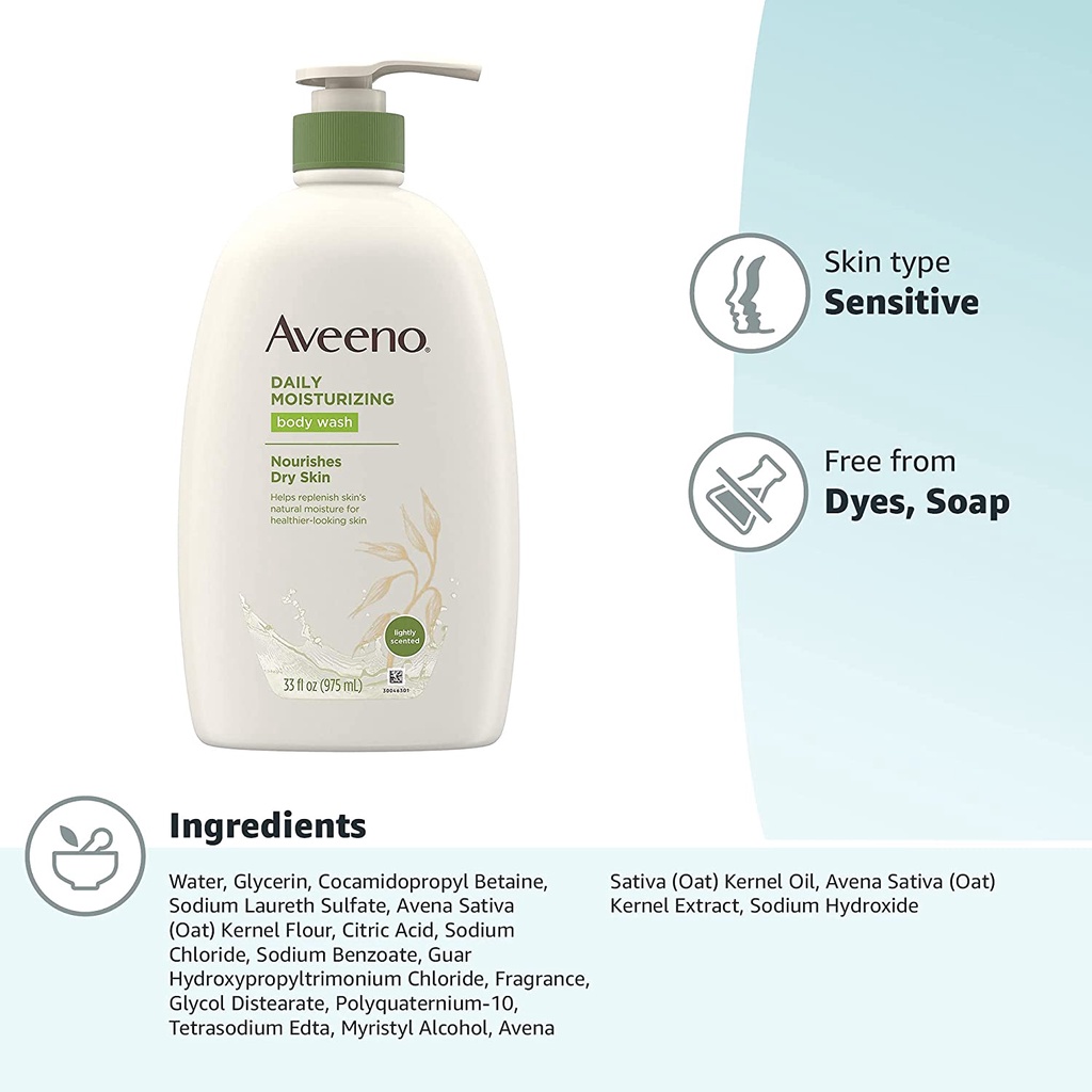 [USA] Sữa tắm dưỡng ẩm AVEENO WITH SOOTHING OAT