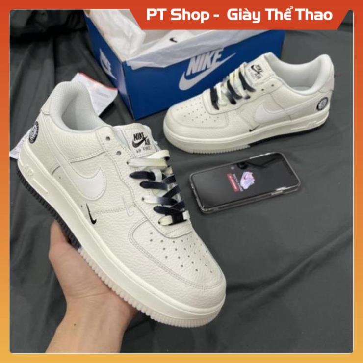 [FreeShip - Hàng Đẳng Cấp] GIÀY AF1 BROOKLYN CREAM ZEP 11, GIẦY AF1 TRẮNG KEM ÂM DƯƠNG DÂY HAI MẦU