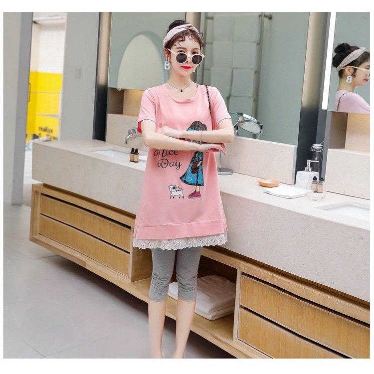 áo bầu NICE DAY phối ren thời trang A21
