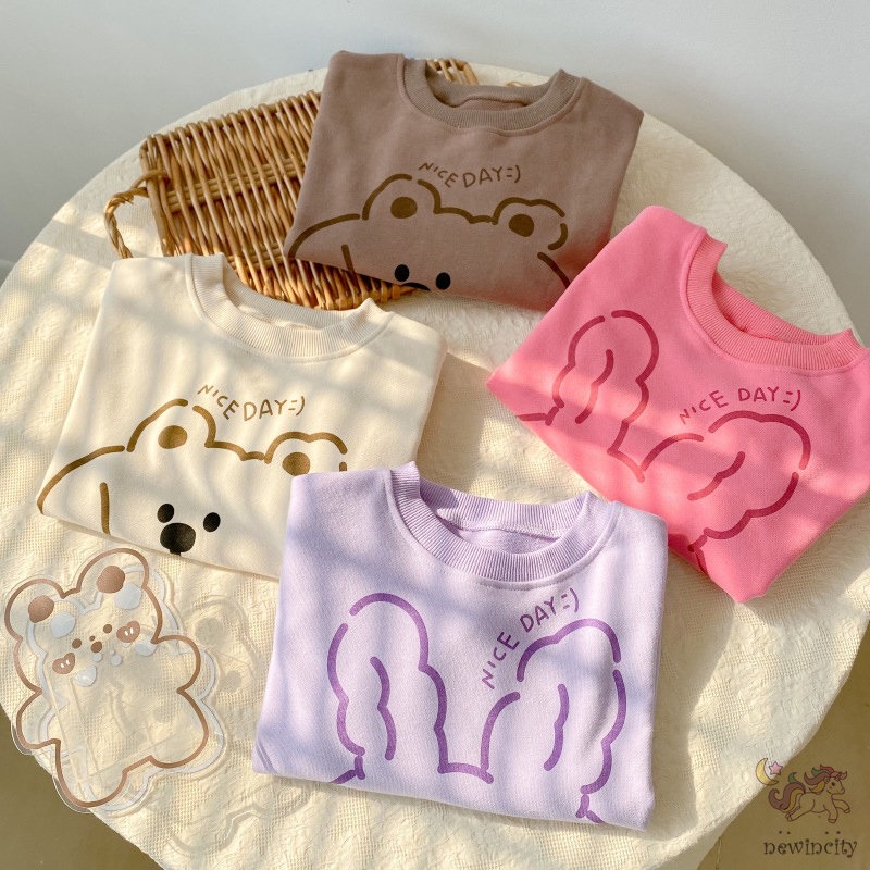 Áo thun in họa tiết hoạt hình phong cách hàn quốc cho bé