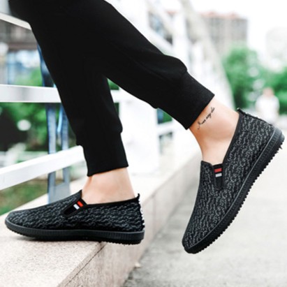 Giày Nam👟 Giày Lười EJ 2020 nhẹ êm dùng cho cả nam và nữ k207 đen