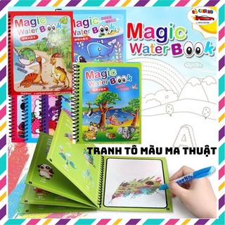 Tranh nước ma thuật, sách tô màu ma thuật - vẽ tranh chỉ cẩn nước lọc và bút