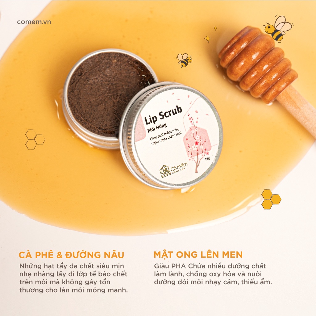 Tẩy da chết môi Lip Scrub Môi Hồng Giảm Thâm Dưỡng Ẩm Cho Môi Cỏ Mềm 18g