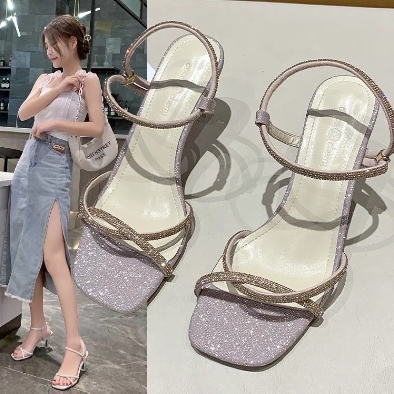 Dép nữ 💖FREESHIP💖Sandal nhũ đính đá cao cấp