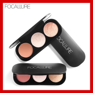 [ hot sale ] Bảng phấn bắt sáng và má hồng FOCALLURE 3 màu