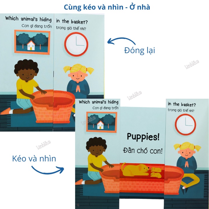 Sách Chuyển Động Song Ngữ Cùng Kéo Và Nhìn - Ở Nhà - Slide And See - At Home - Tân Việt