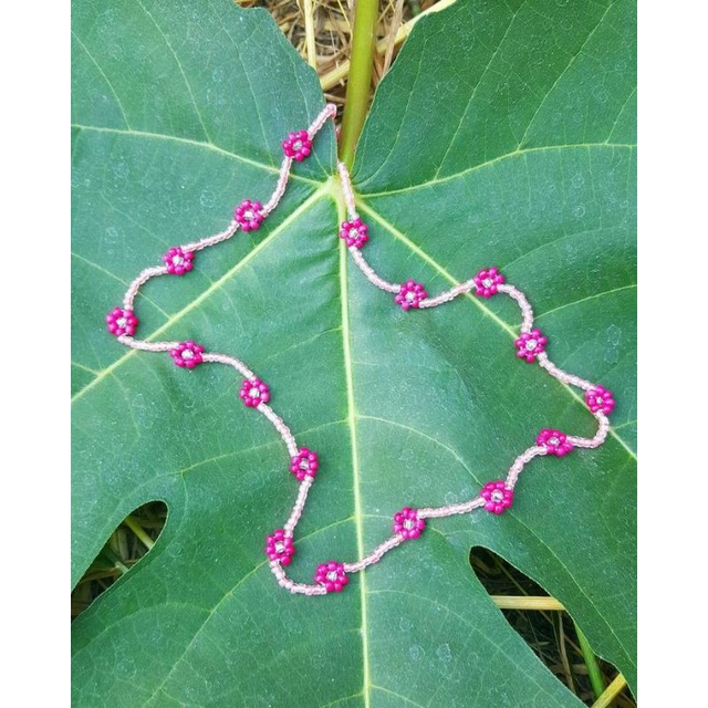 CHOKER VÒNG CỔ KẾT HOA MIX HẠT TRONG SUỐT