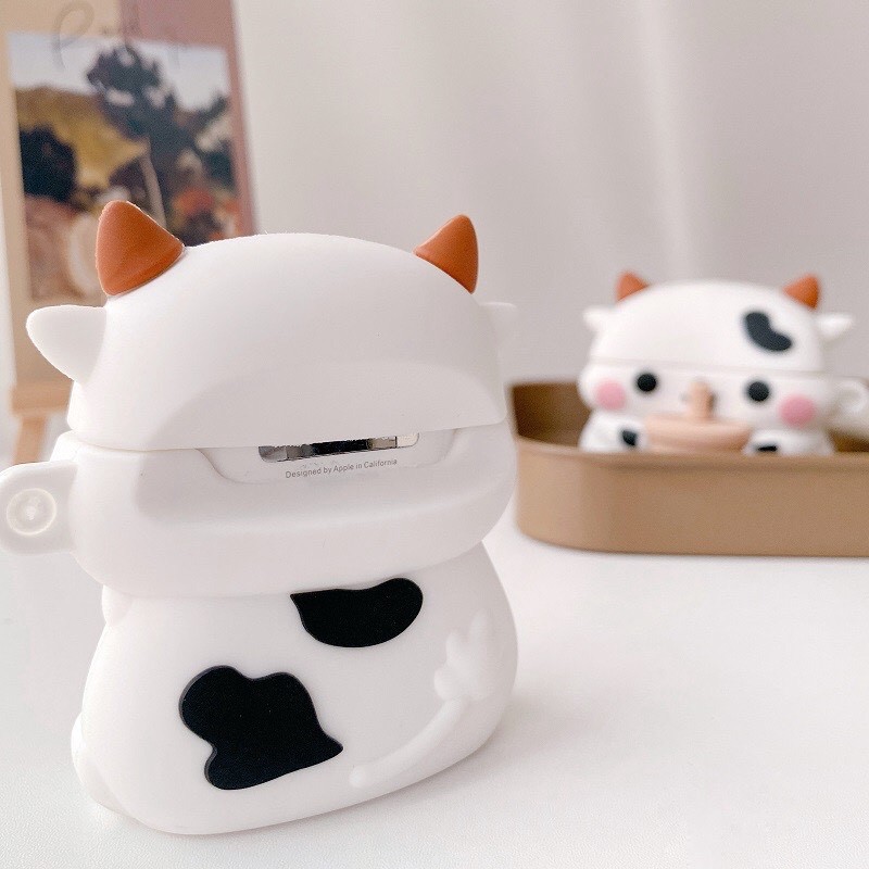 Vỏ bảo vệ bao đựng tai nghe ✔️ case airpod 1 2 Pro ✔️ Bò sữa