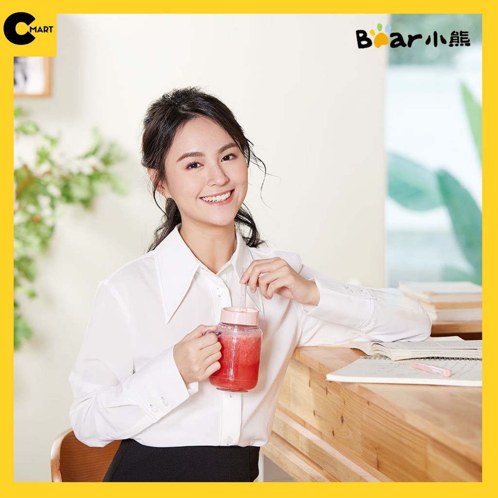 Máy xay sinh tố Mini Cầm tay LLJ-C04W1 Combo 03 món TẶNG KÈM BÌNH &amp; ỔNG HÚT [CMART.COM.VN]