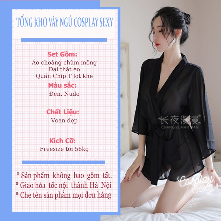 Áo Choàng Đi Biển Kiểu Dáng Kimono Kèm Đai Thắt Eo Chất Voan Cát Xuyên Thấu, Áo Choàng Ngủ Sexy Cosplay - ACVT005 TKVN | BigBuy360 - bigbuy360.vn