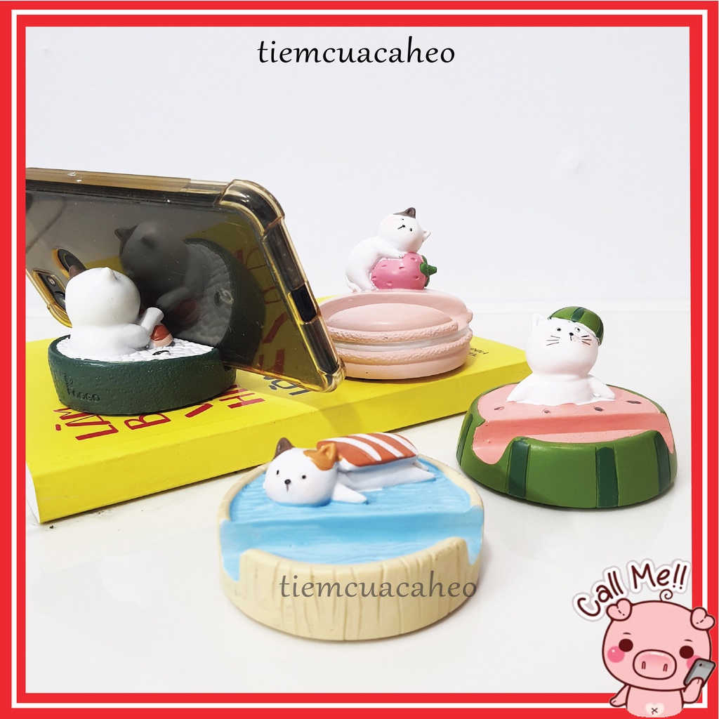 Gác Điện Thoại Con Mèo Lười Cute Trang Trí Bàn Làm Việc, Quà Tặng Online