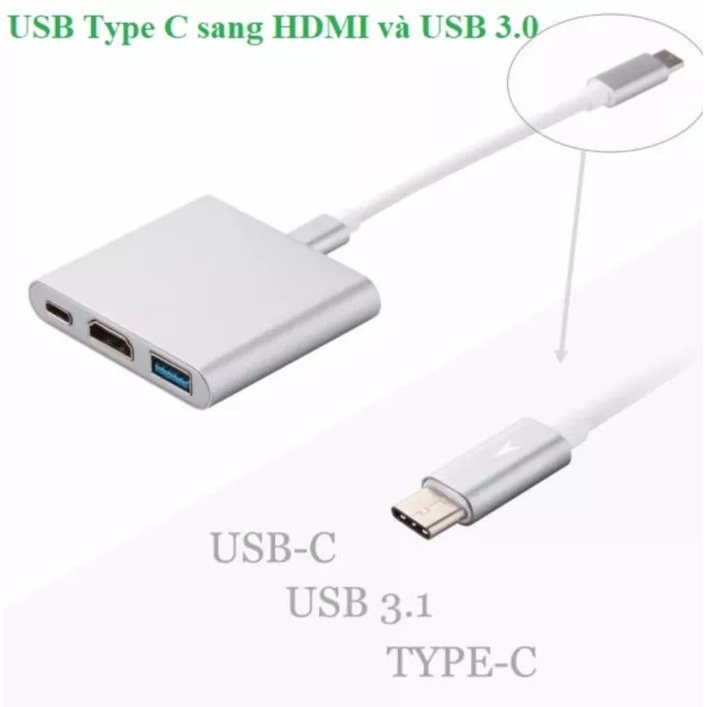 Cáp Chuyển Type C to hdmi + Usb 3.0+ type C Đảm Bảo Chất Lượng BUNOC's