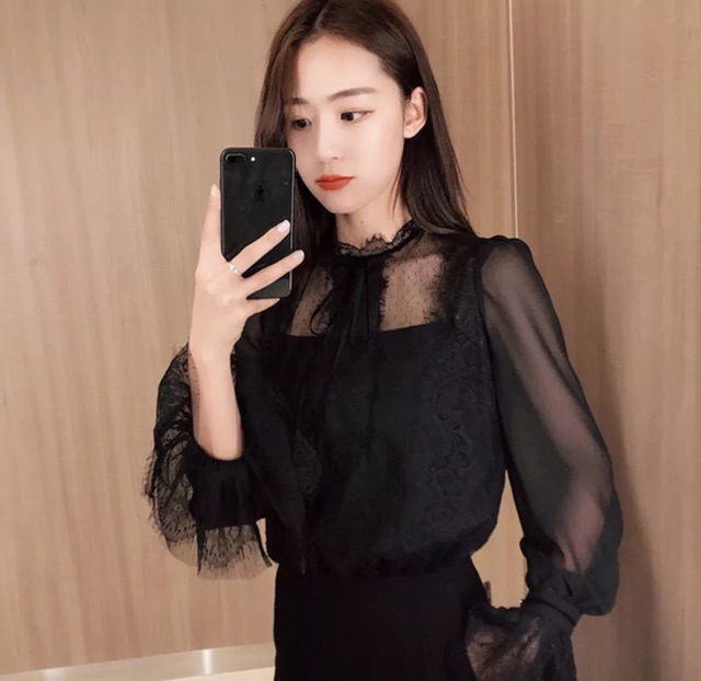 Áo sơ mi ren qccc od