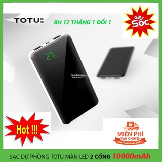 PIN SẠC DỰ PHÒNG 10000mAh - 2 CỔNG RA Iphone Anroid TOTU chính hãng CPBN022