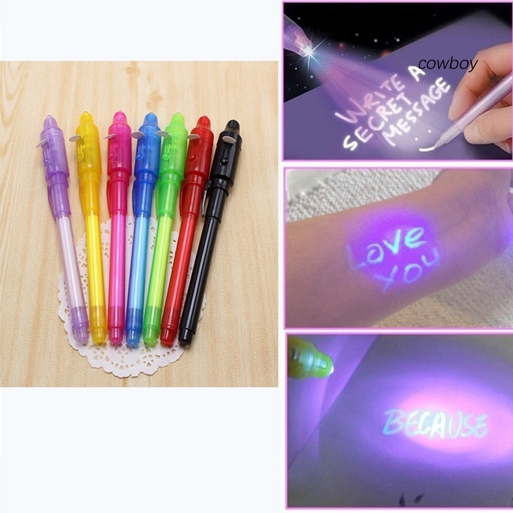 💥💥Bút dạ quang bí mật viết không thấy, chiếu đèn trong đêm mới nhìn ra nét viết chiếu đèn led UV 2 trong 1 000321💥💥