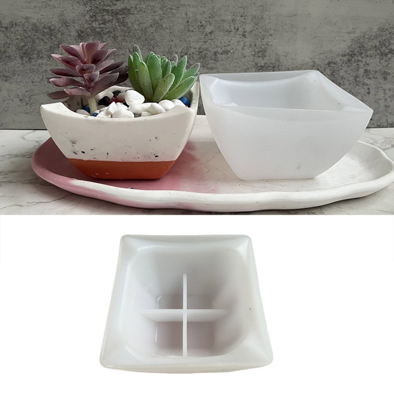 Khuôn Silicone Làm Chậu Cây Sen Đá