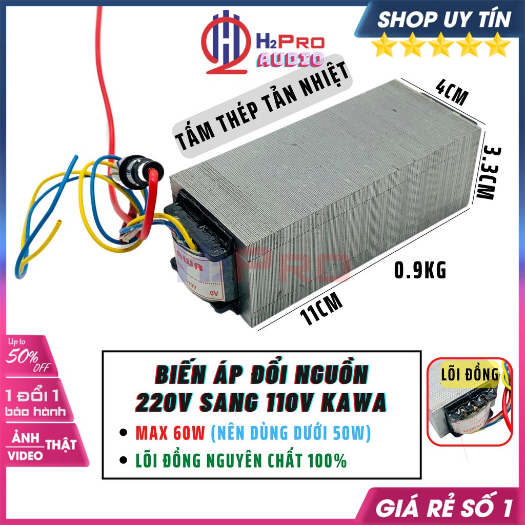 Biến Áp 220V Ra 110V, Đổi Nguồn 220v Sang 110V 50W-60W Lõi Đồng 100%, Lắp Trong Thiết Bị Nhật, Mỹ, Đài Loan-H2pro Audio