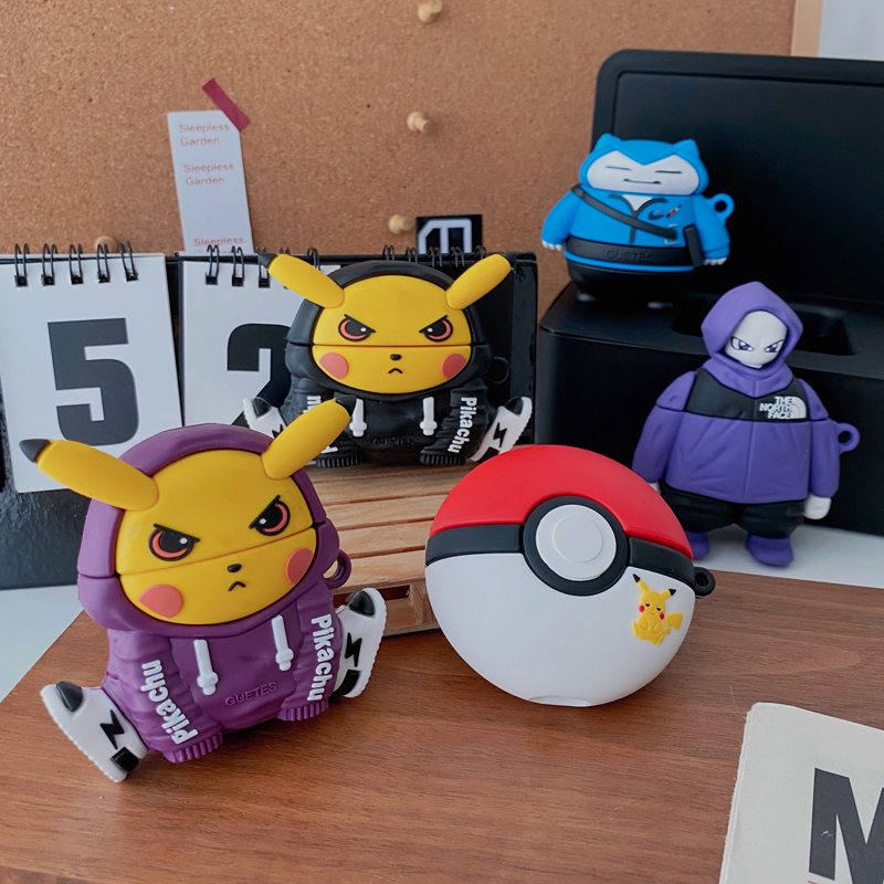 🔥In Stocks Pokémon AirPods Pro Case Earphone Protective Case Pikachu Mew-two Apple Wireless Bluetooth Headphone Case Pokeball Snorlax Soft AirPod Cover Mr.Mime Earbuds Shockproof Casing