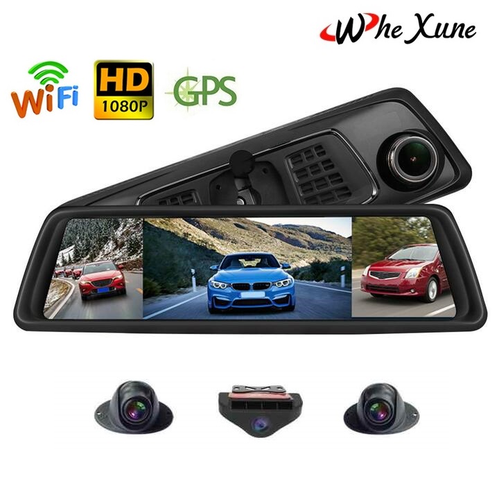 Camera hành trình ô tô gắn gương 360 độ Whexune V9 Plus, LCD IPS 10 inch, Ram 2GB, Rom 32GB, android 5.1