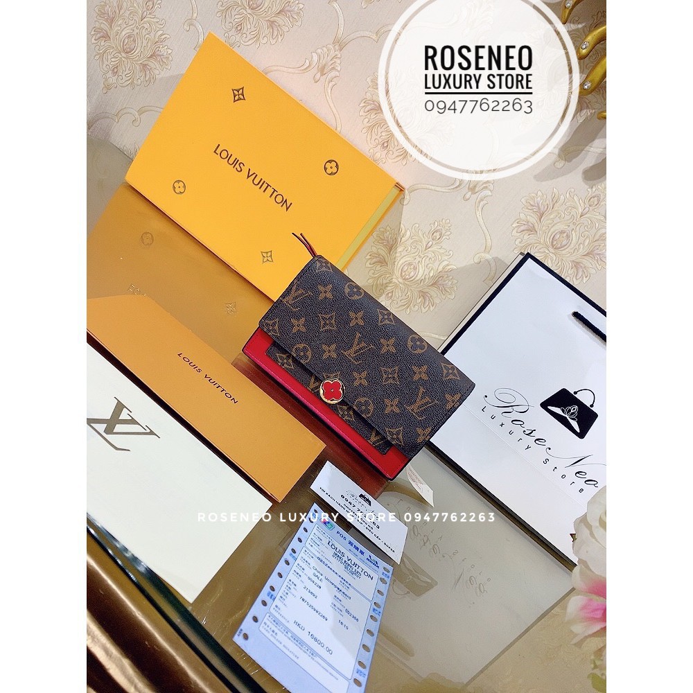 [ẢNH THẬT] Túi LV FLORE CHAIN WALLET MONOGRAM ‼️fullbox , túi vải , card, bill LOUIS VUITTON viền đỏ