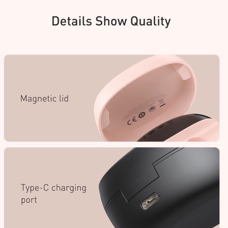 Tai nghe bluetooth không dây Baseus WM01 plus hỗ trợ sạc không đèn led hiển thị dung lượng pin chính hãng ♥️♥️
