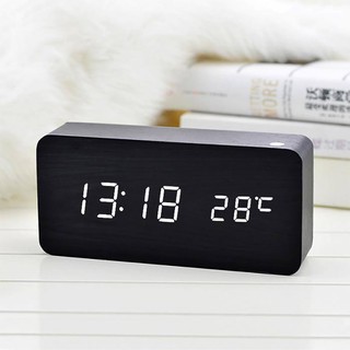Đồng hồ gỗ led để bàn