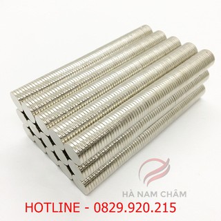 nam châm viên kích thước phi 10mm dày 1.5mm mạ nikel