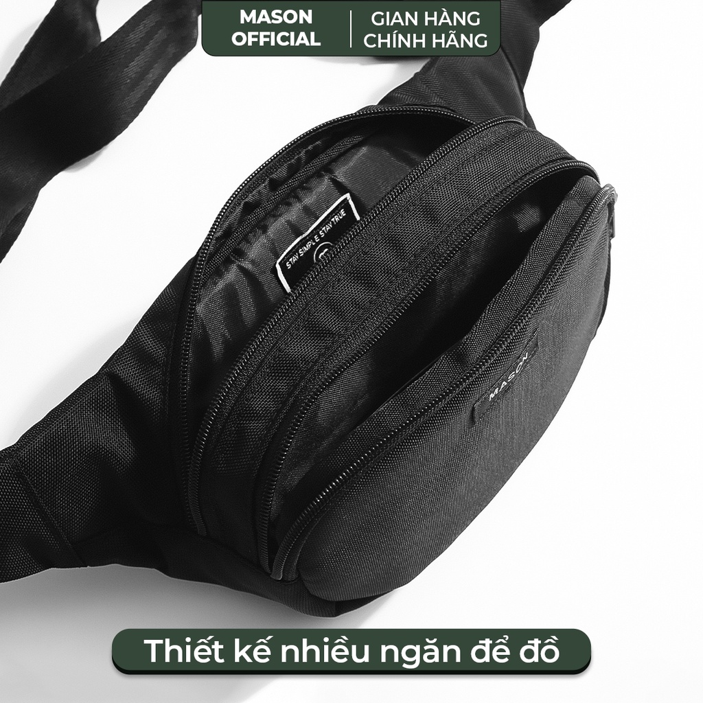 Túi bao tử đeo chéo Bumbag nam nữ unisex vải Polyester Canvas cao cấp chống thấm nước thương hiệu MASON - M25