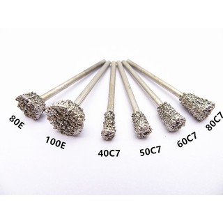 6 mũi mài khăc đá ngọc kim cương hoặc khắc trứng hình trụ chân 235 ly
