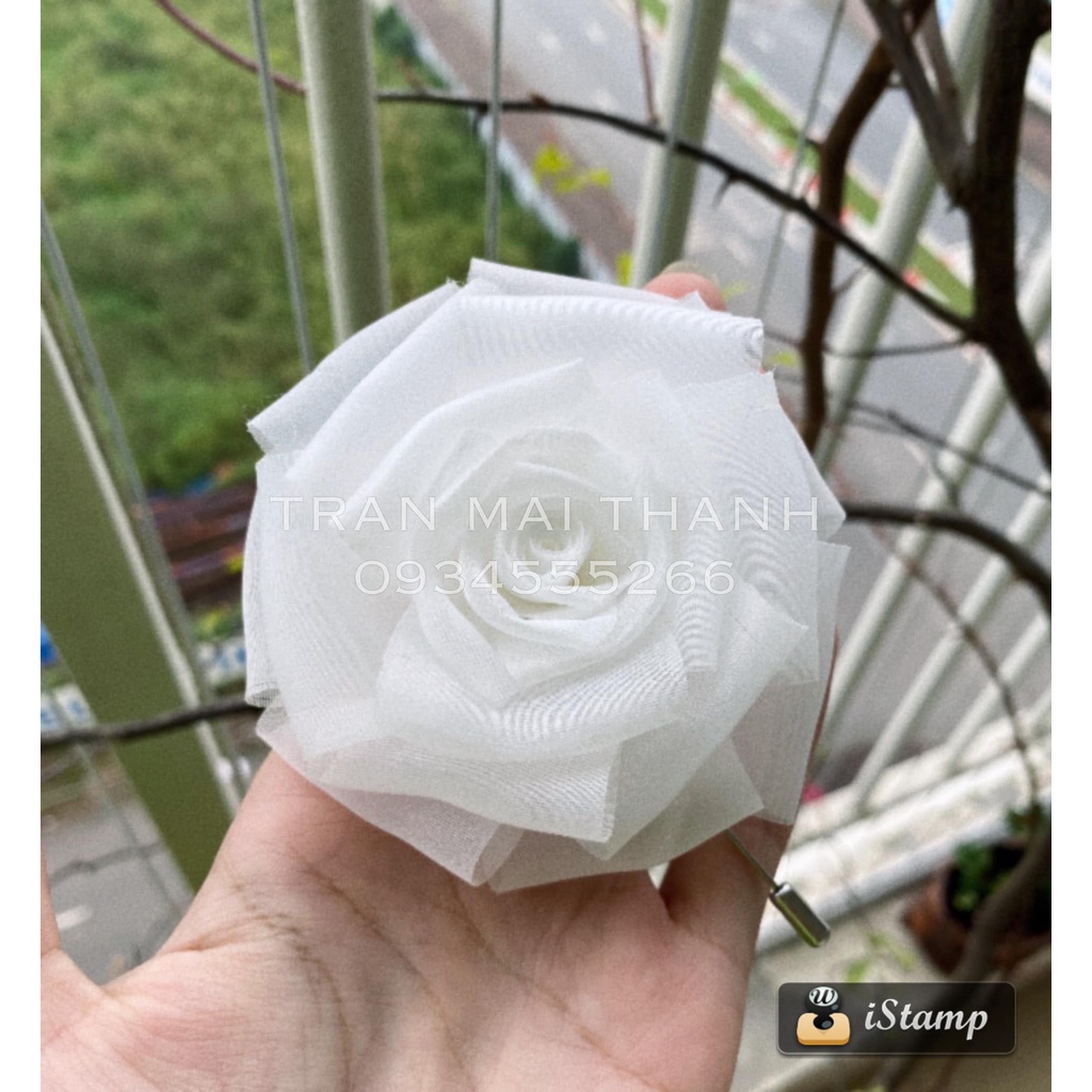 Hoa cài áo Handmade - Hoa cài áo màu trắng