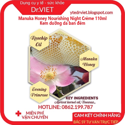 Kem dưỡng da ban đêm Manuka Honey Nourishing Night Crème 110ml - Dưỡng ẩm tối ưu xuyên suốt đêm dài