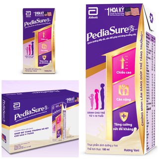 [Lốc 4 hộp] Sữa Pediasure hộp giấy 110ml/180ml cho trẻ nhẹ cân, thấp còi