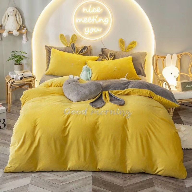 BỘ CHĂN GA GỐI NỈ NHUNG TAI THỎ CAO CẤP ĐỦ SIZE