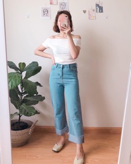 quần bò gập gấu