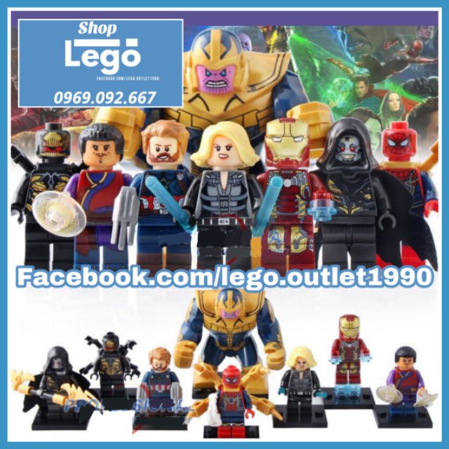 Xếp hình Avengers : Infinity War Thanos Iron Man Corvus Glaive Captain America Outrider Wong Lego Minifigures Xinh x0186