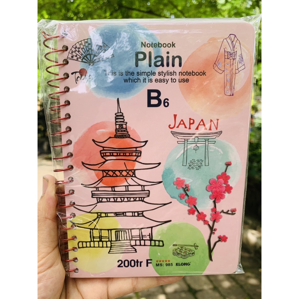 SỔ LÒ XO NOTEBOOK PLAIN B6 200TR MS 985 KLONG
