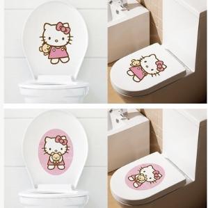 🌸Sticker dán bồn cầu họa tiết Hello Kitty