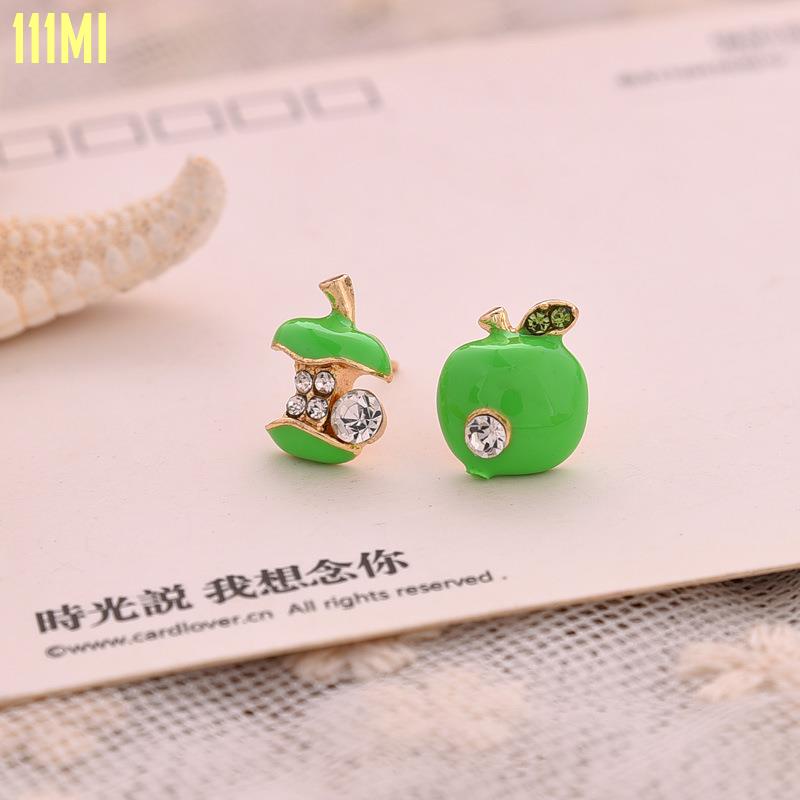 😍💍E192 là hướng dẫn😍💍 Đôi bông tai đính kim cương giả😍💍Bông tai hình táo độc đáo