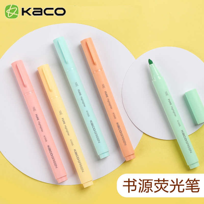 Bộ 5 bút Highlight Plastic KACO Pastel