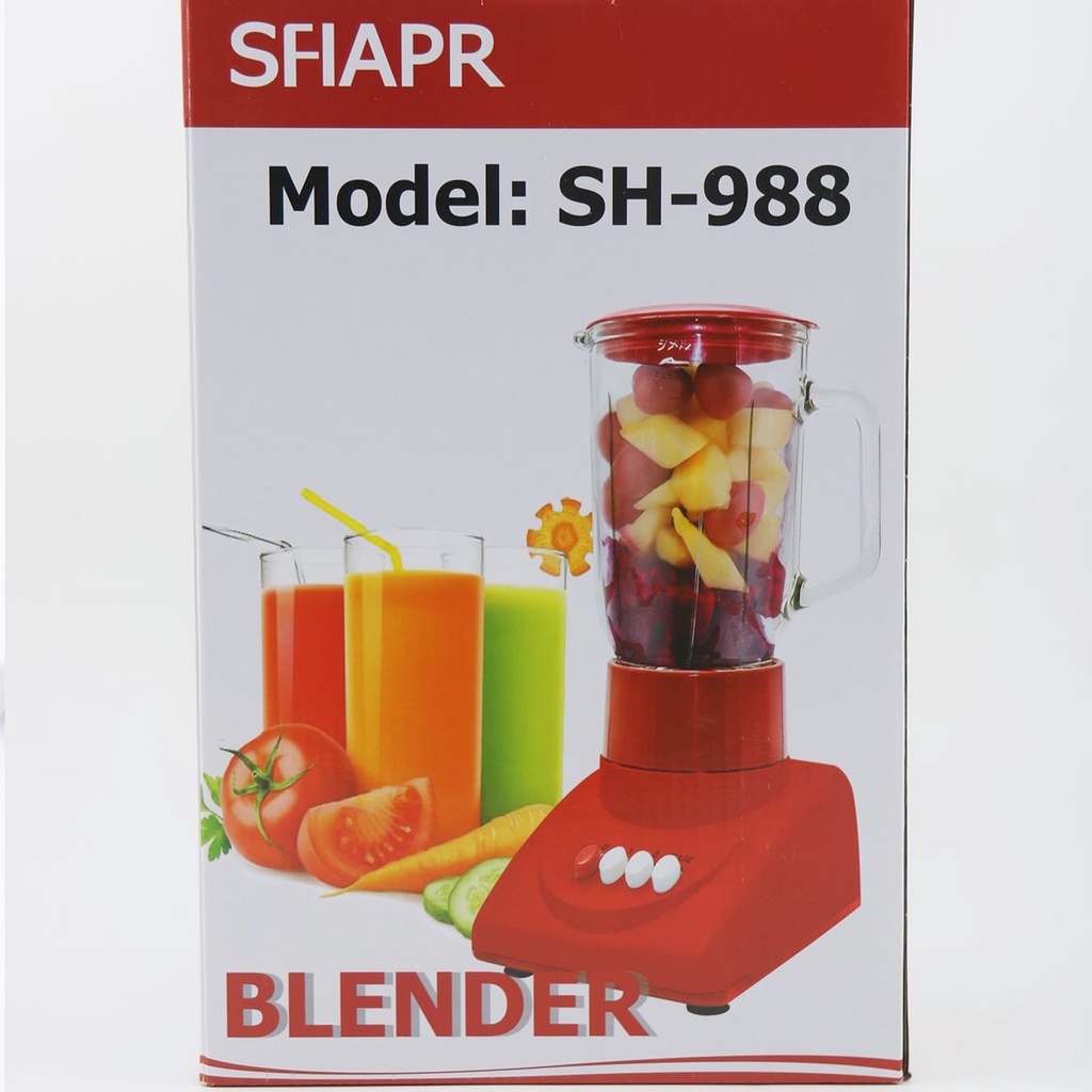 Máy xay sinh tố SFIAPR SH-988, Tặng kèm cối xay khô dùng để xay tiêu, hành tỏi, gia vị, Hàng Chính Hãng, BH 12 Tháng