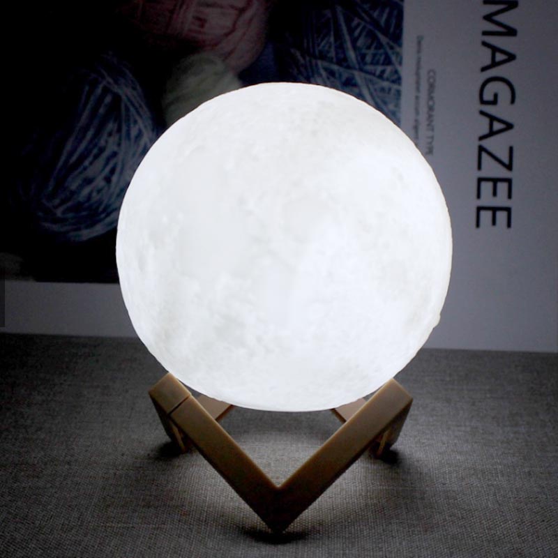 Đèn Ngủ LED 3D Hình Mặt Trăng Trang Trí Phòng Ngủ Cho Bé Gái